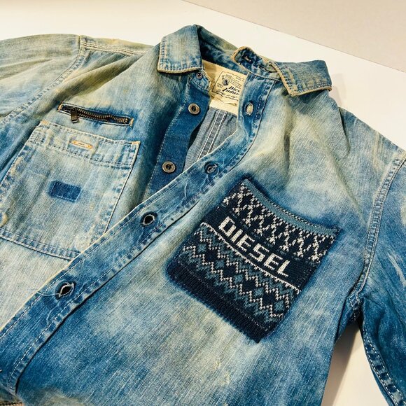 Diesel Distressed Denim L/S Shirt - Picture 11 of 12